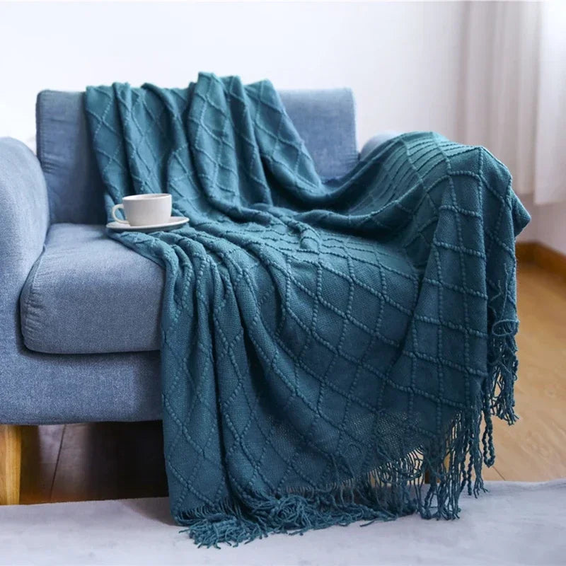 Khaki Knitted Blanket