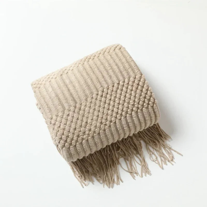 Khaki Knitted Blanket