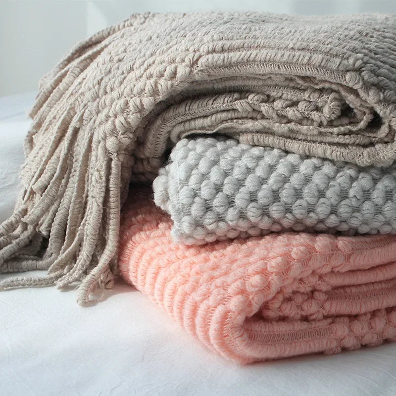Khaki Knitted Blanket