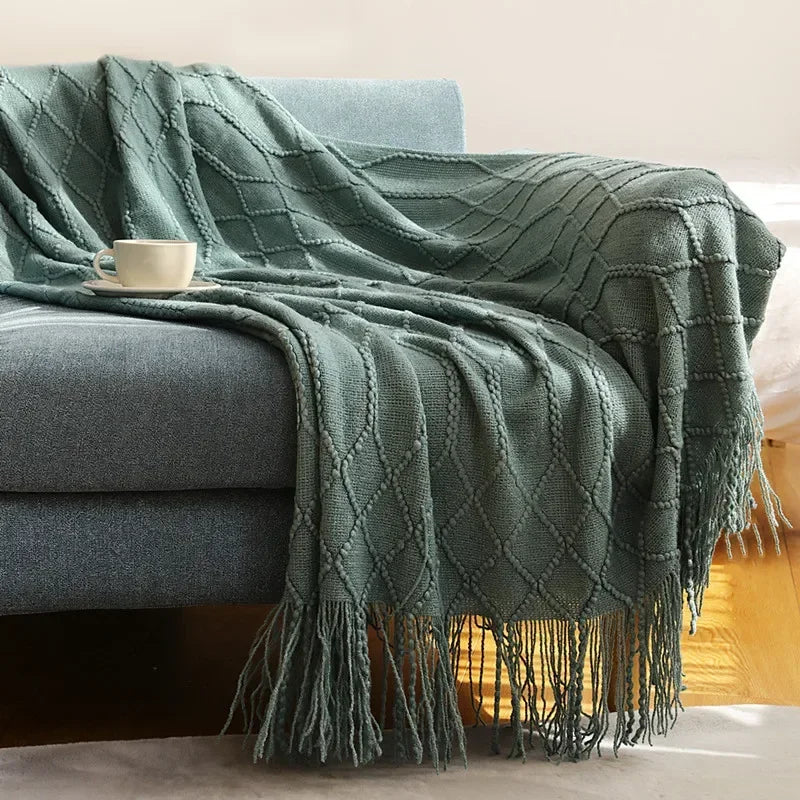 Khaki Knitted Blanket