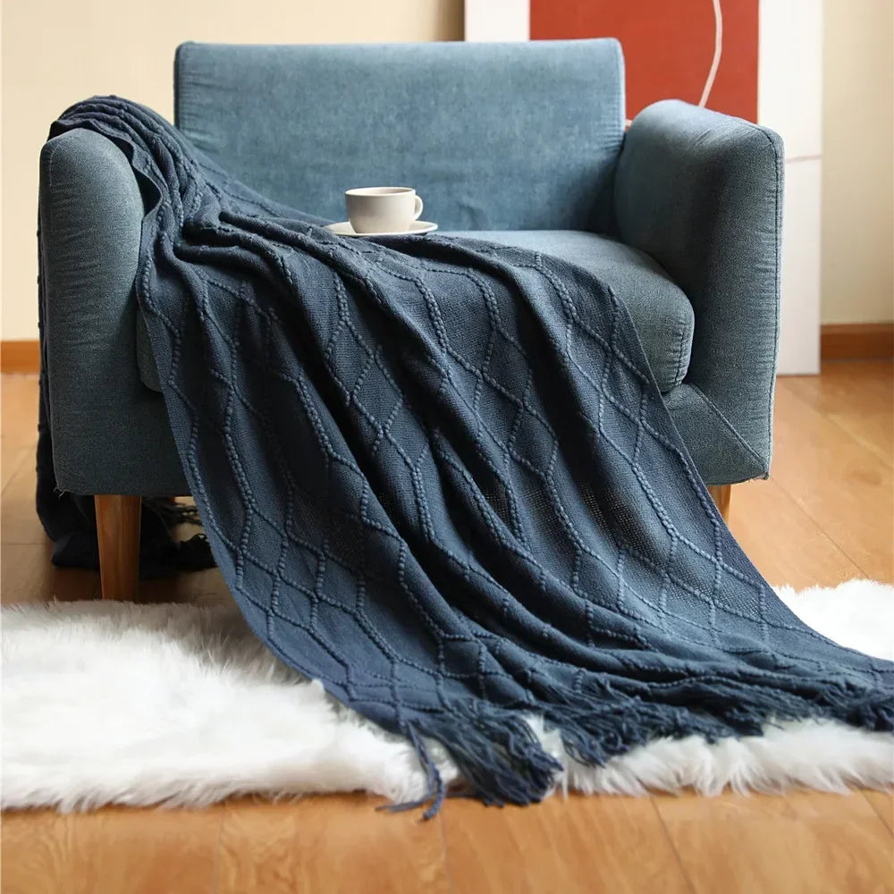 Khaki Knitted Blanket