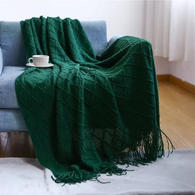 Khaki Knitted Blanket