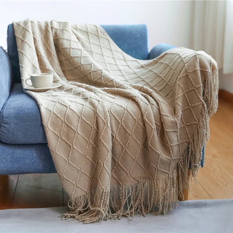 Khaki Knitted Blanket