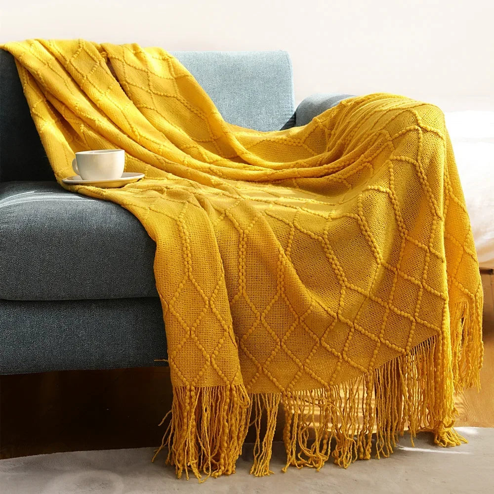Khaki Knitted Blanket