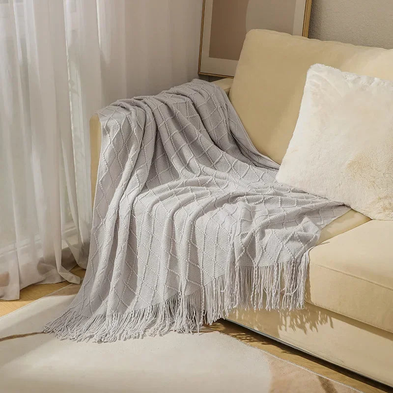 Khaki Knitted Blanket