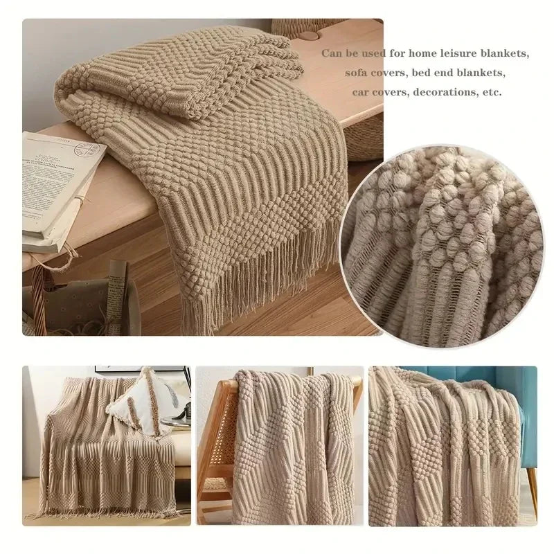 Khaki Knitted Blanket