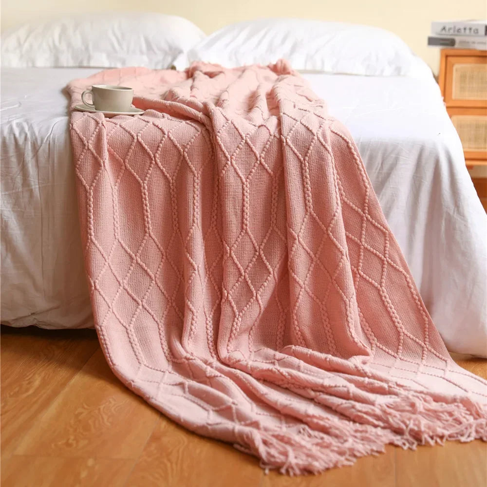 Khaki Knitted Blanket