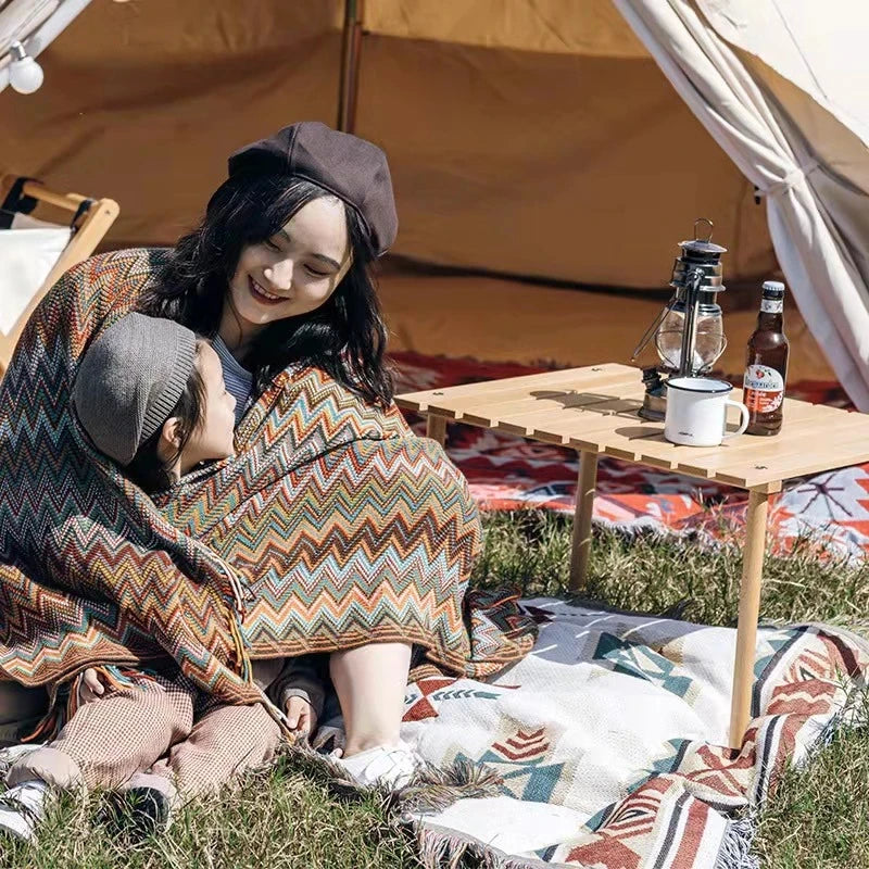 Retro Bohemian Knitted Blanket