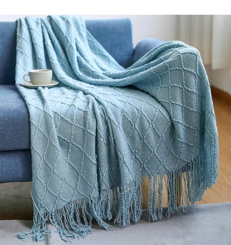 Khaki Knitted Blanket