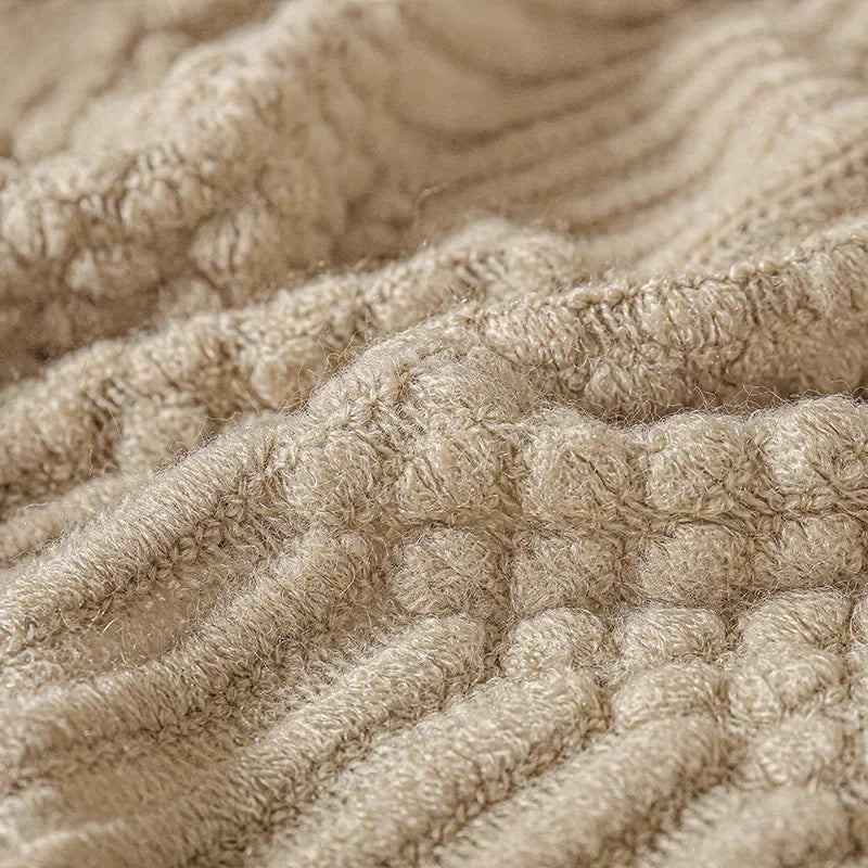 Khaki Knitted Blanket