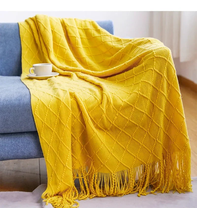 Khaki Knitted Blanket