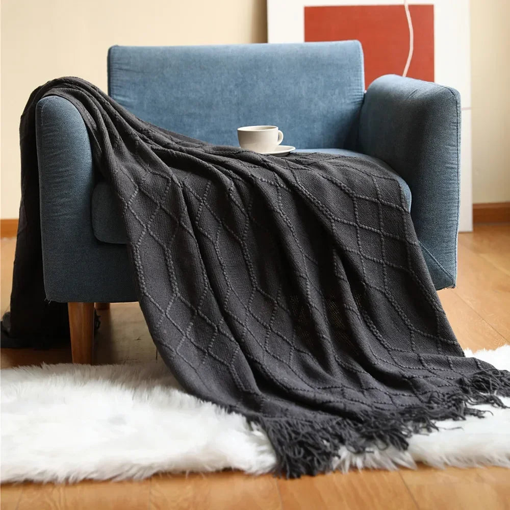Khaki Knitted Blanket