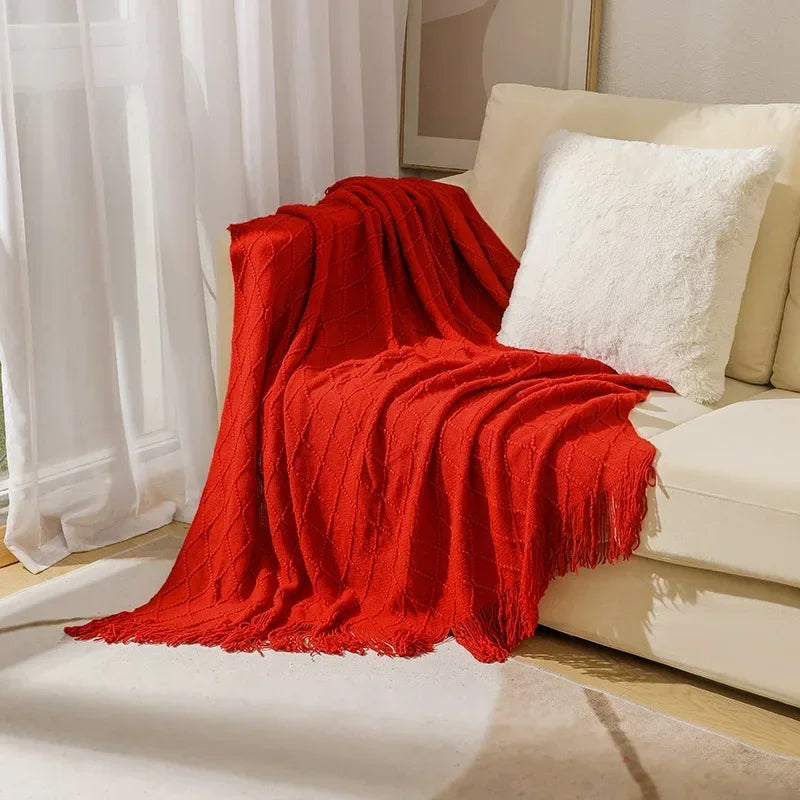 Khaki Knitted Blanket