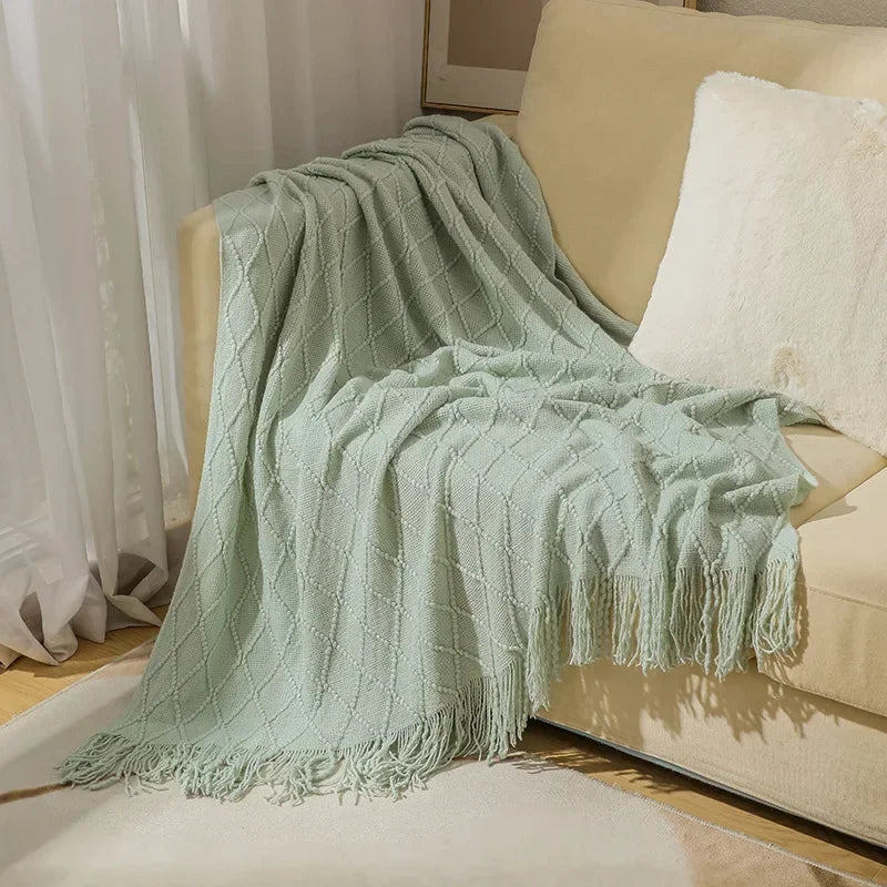 Khaki Knitted Blanket