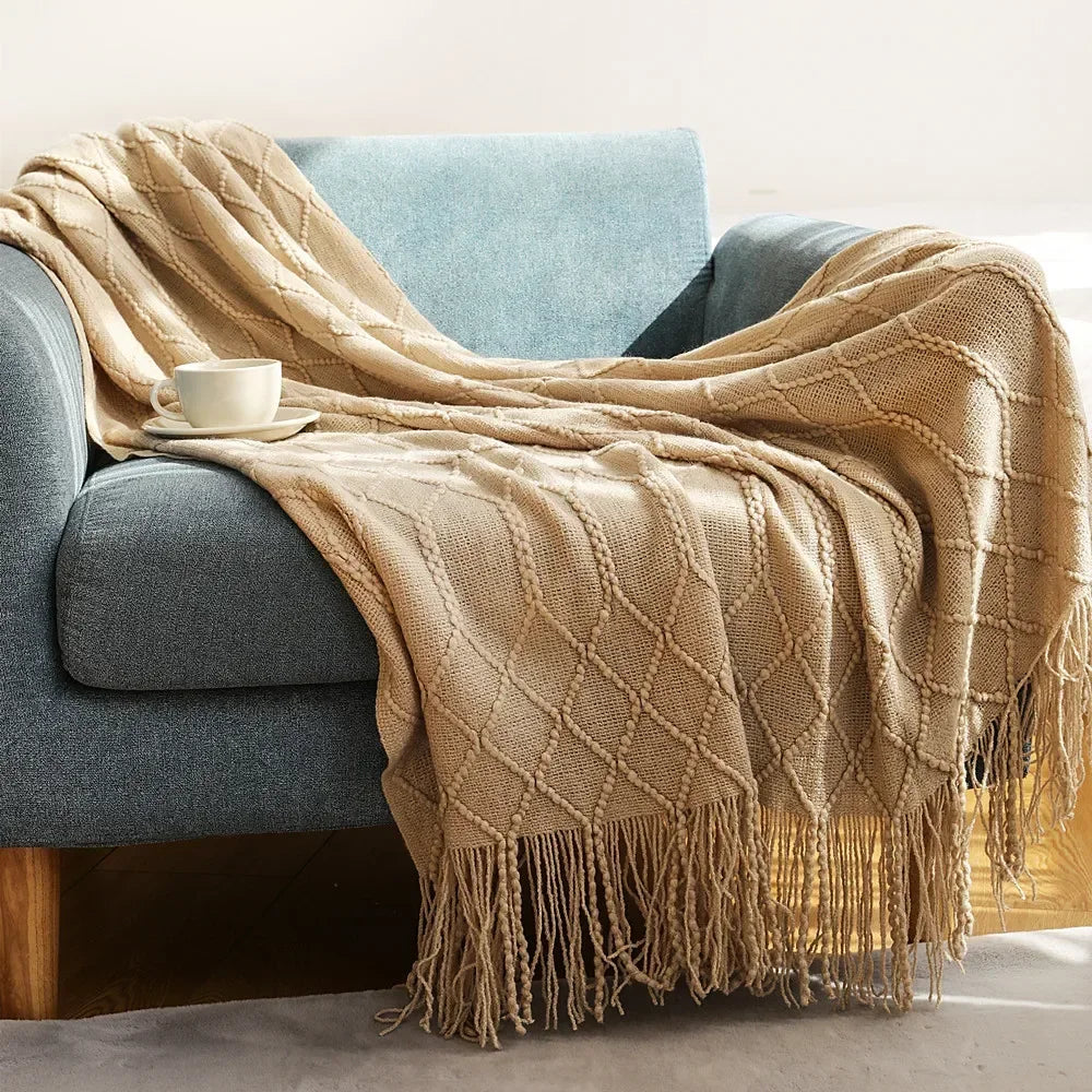 Khaki Knitted Blanket